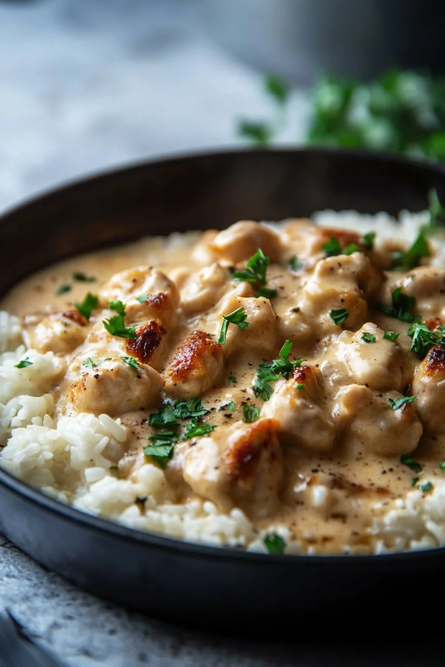 Creamy Smothered Chicken and Rice