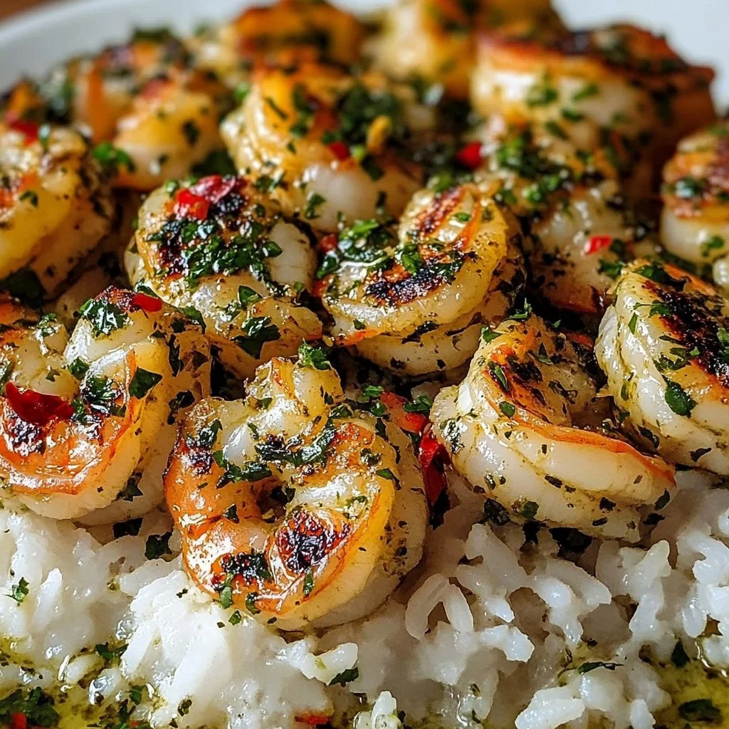 Plate of Chicken Scampi served with creamy garlic rice