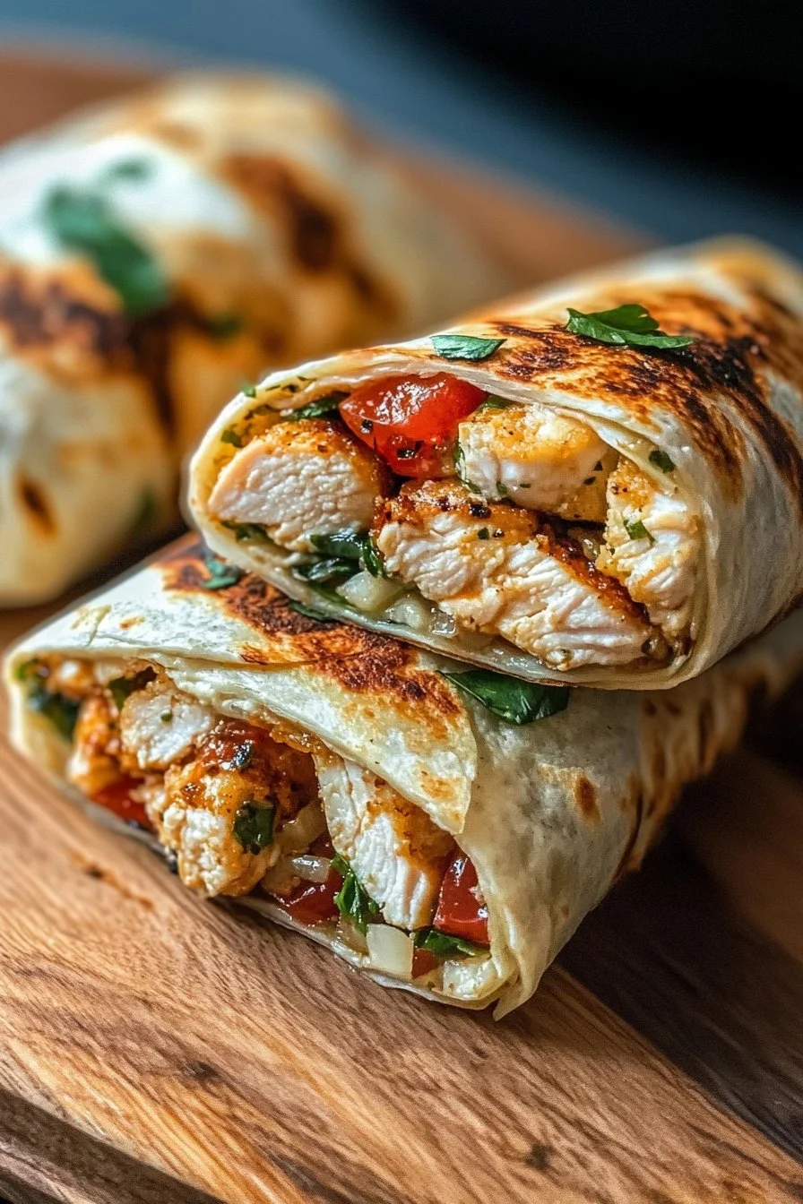 Crispy Air Fryer Chicken & Mozzarella Wraps