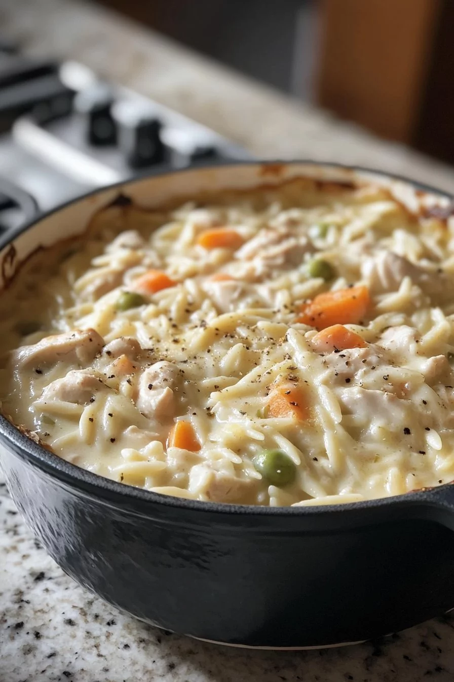 Creamy Chicken Pot Pie Orzo