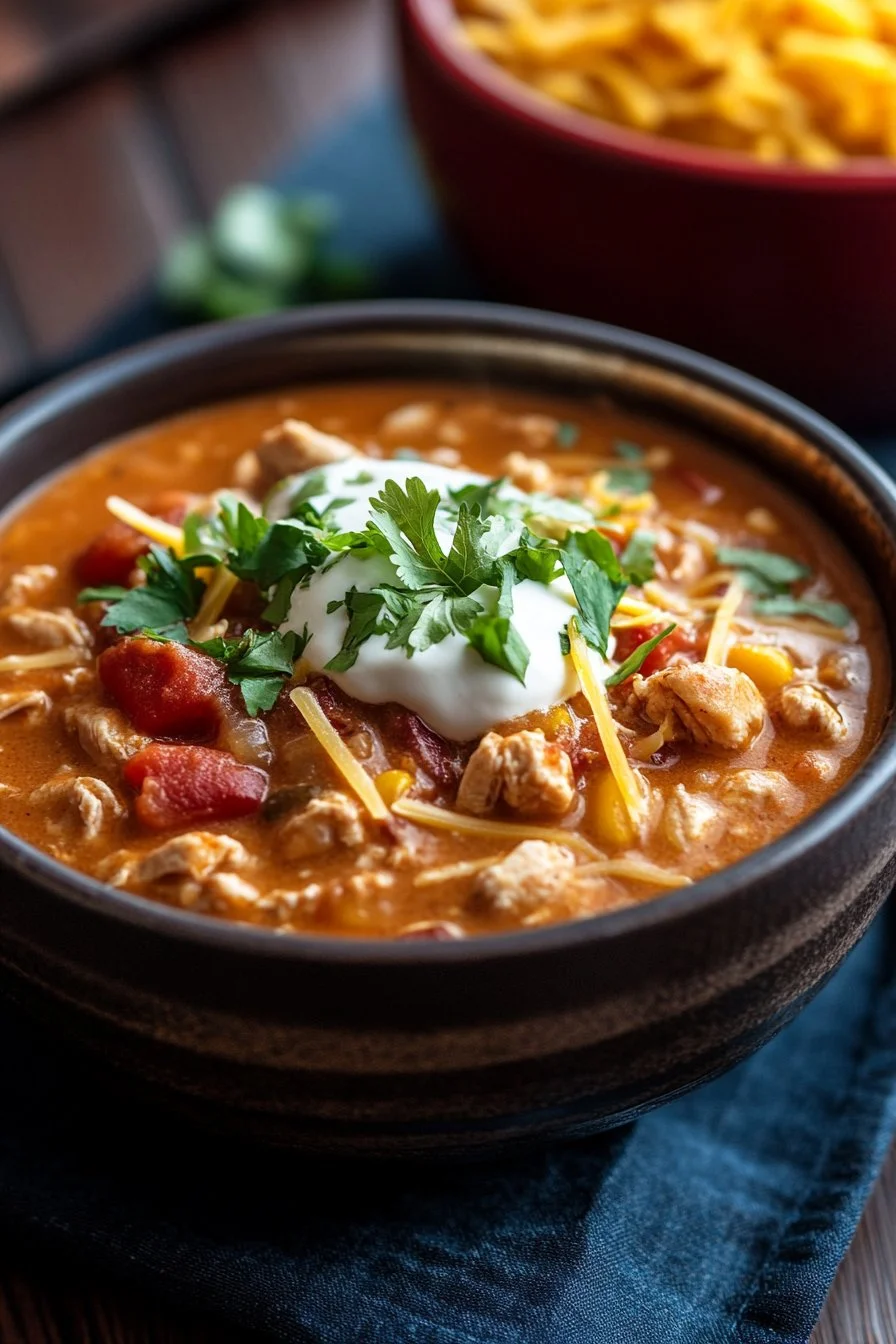 Slow Cooker Cream Cheese Crack Chicken Chili