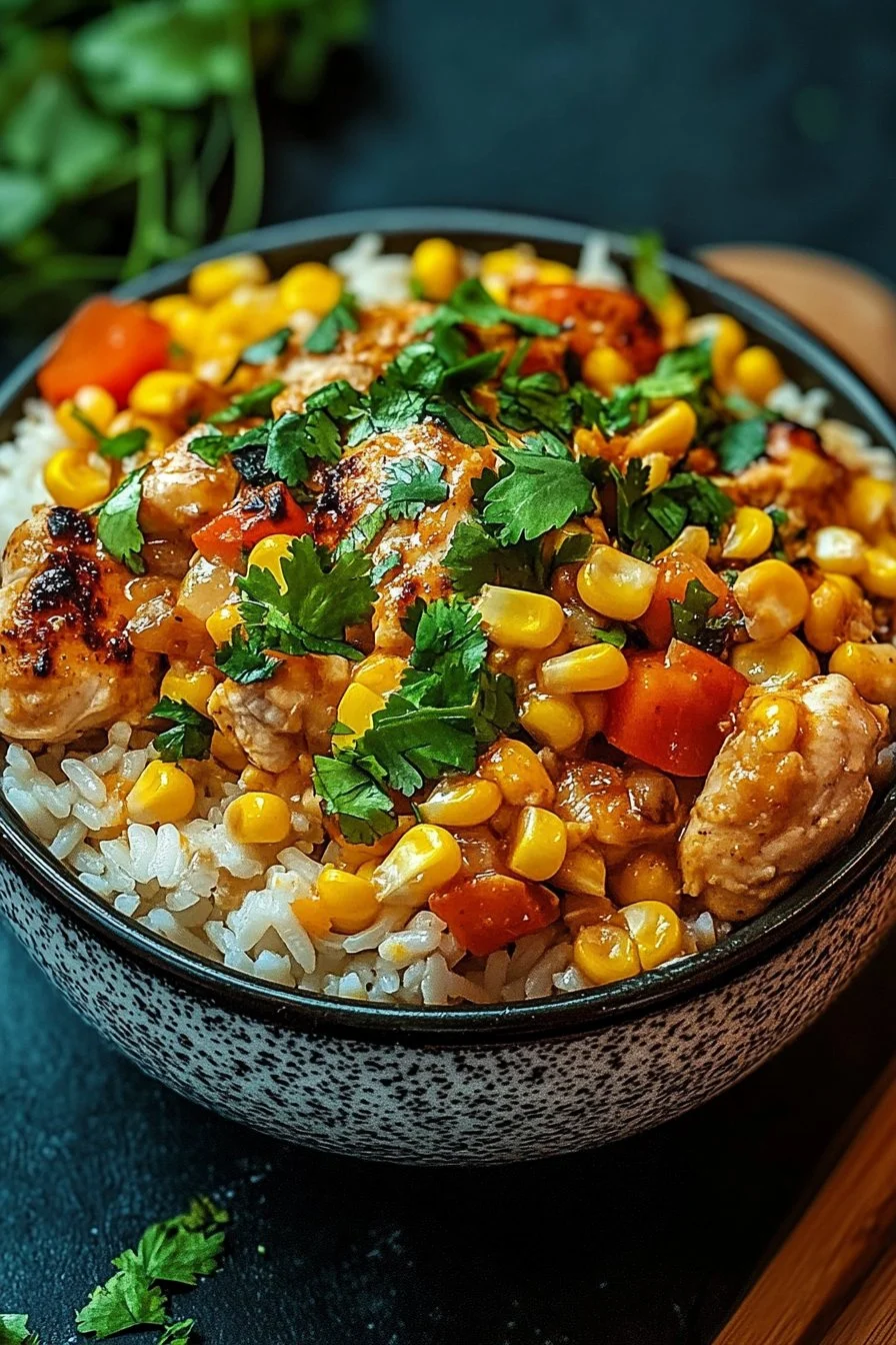 Street Corn Chicken Rice Bowl