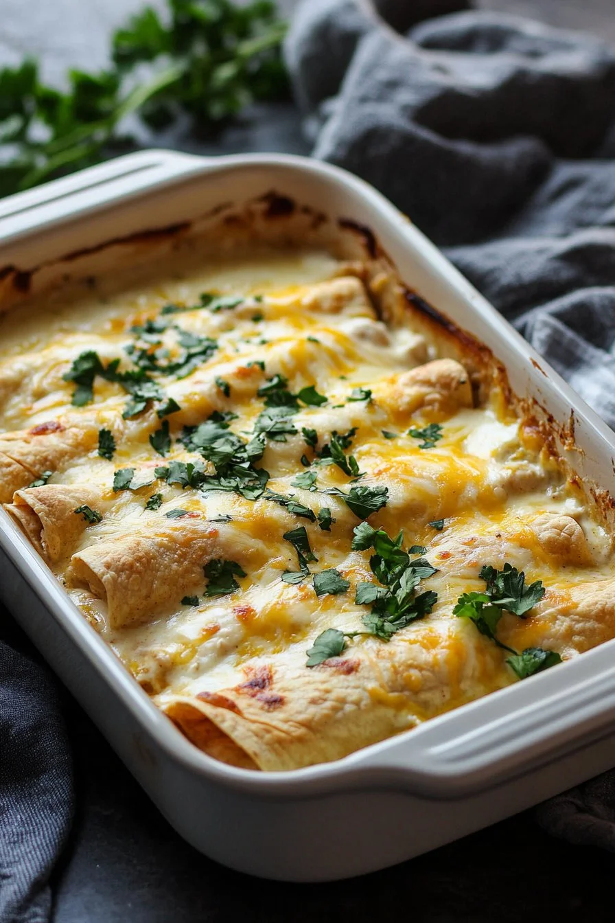 Creamy White Chicken Enchiladas