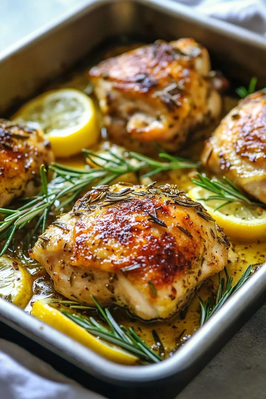 Oven Baked Rosemary Chicken Thighs