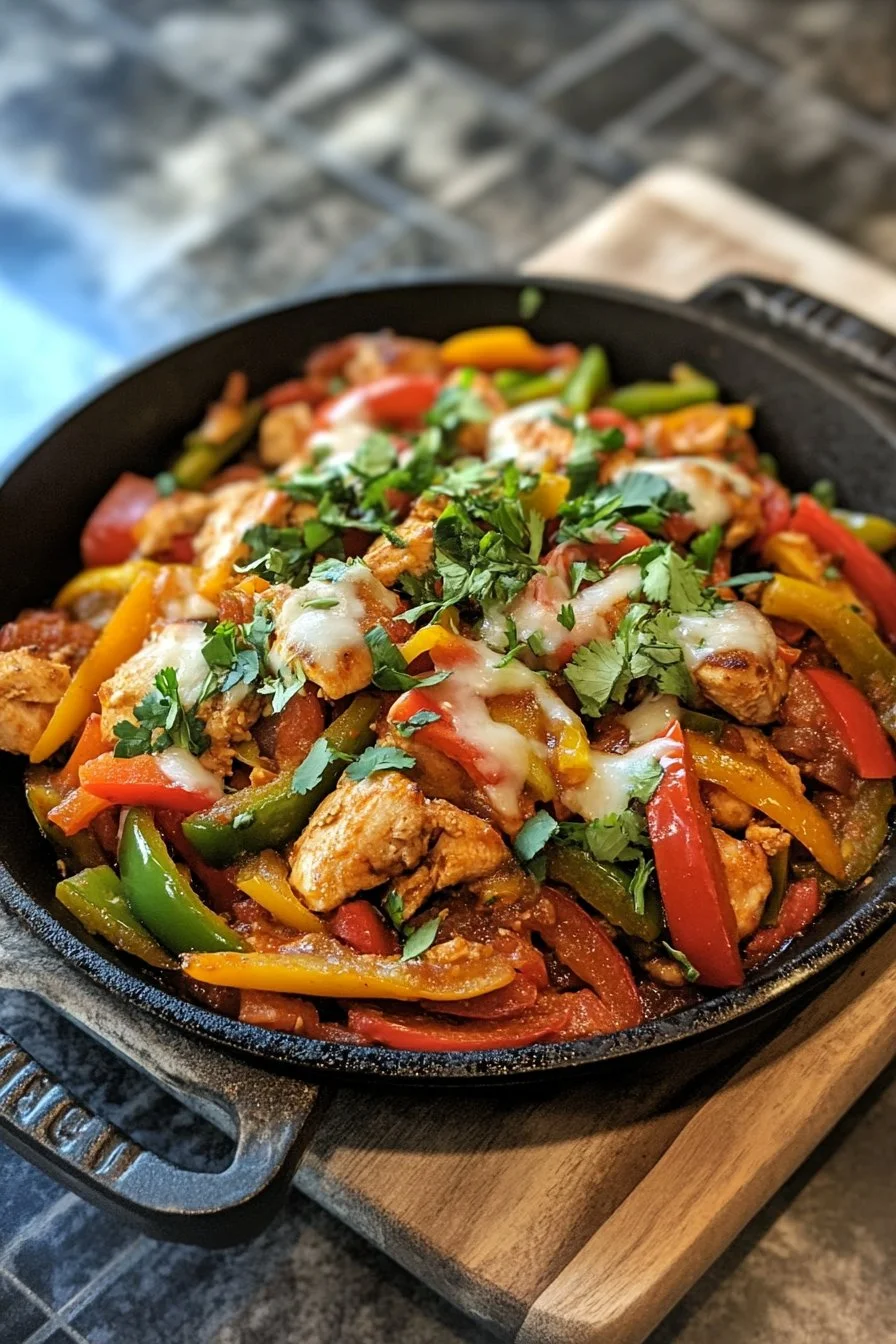 Cheesy Baja Chicken & Bell Pepper Skillet
