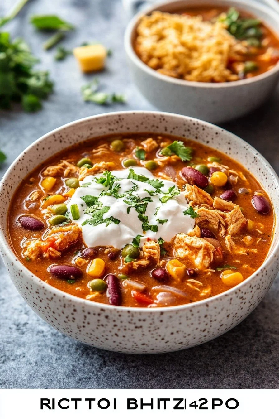 Crockpot Buffalo Chicken Chili