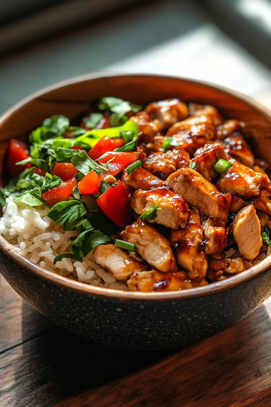 Sticky Chicken Rice Bowls