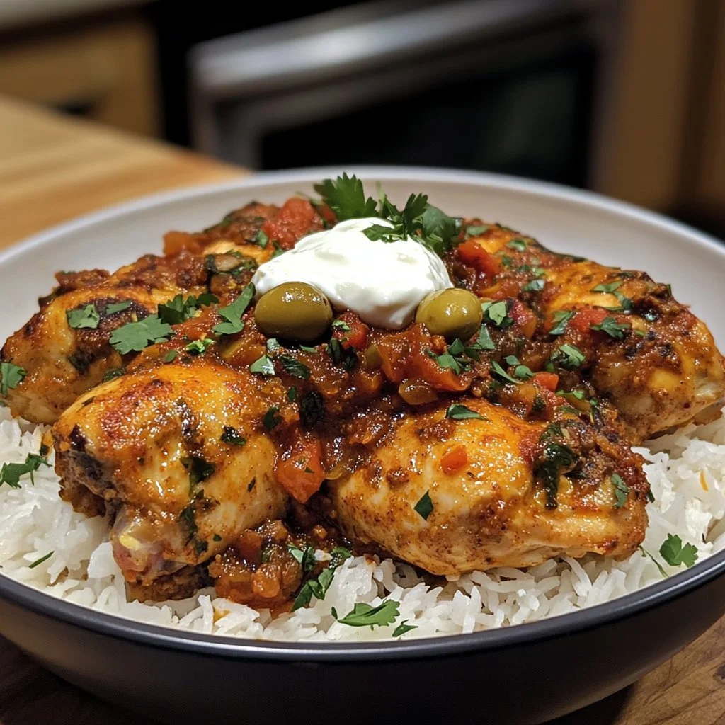 Delicious Syrian style chicken with spices and herbs for a flavorful meal