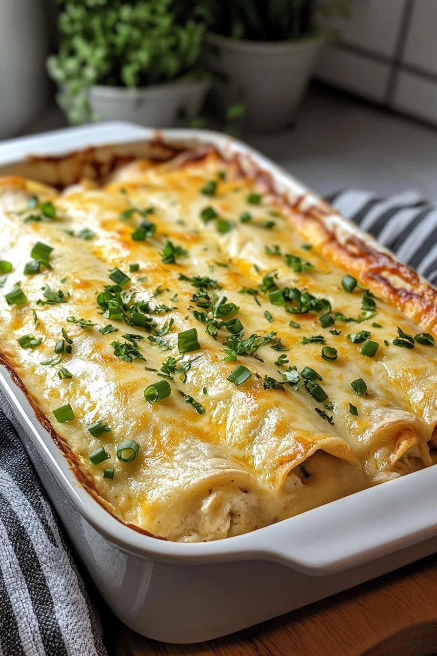 White Chicken Enchilada Casserole