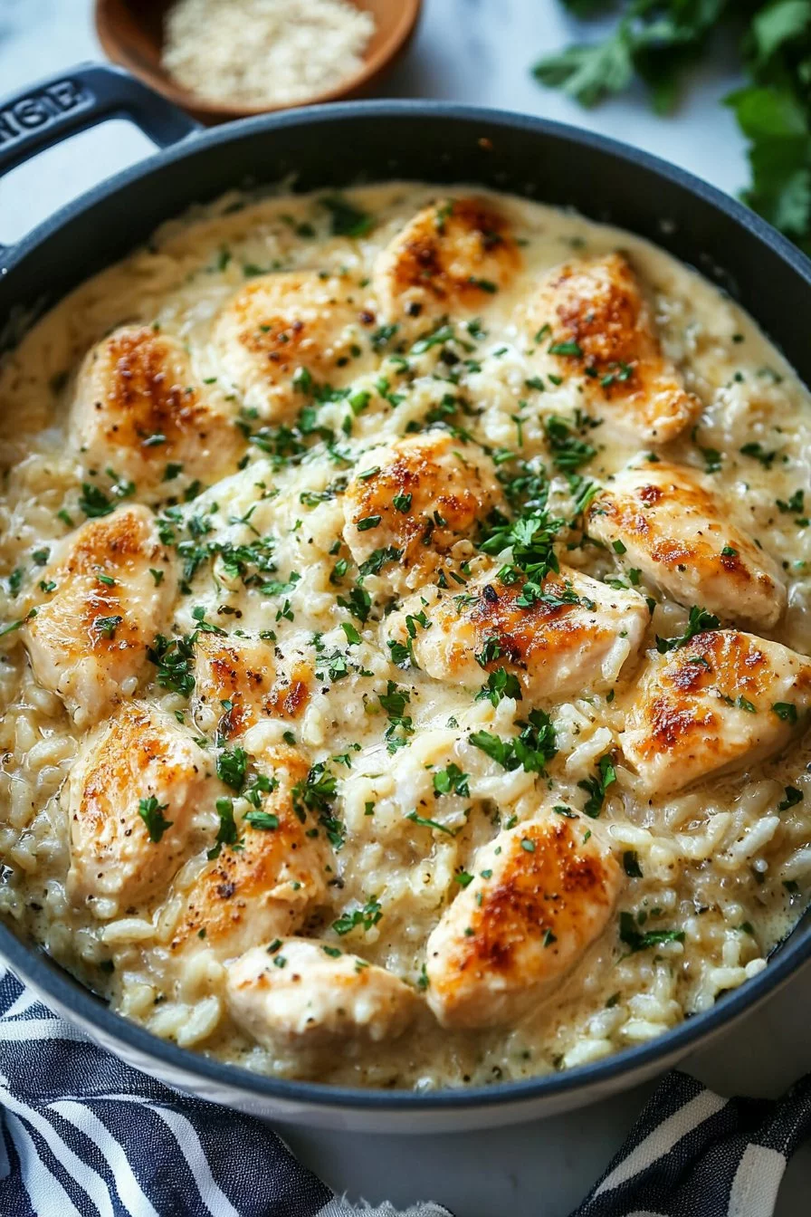 Creamy Parmesan One Pot Chicken and Rice