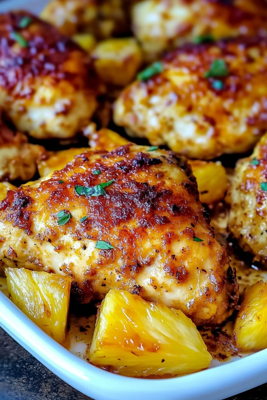 Baked Pineapple Mustard Chicken