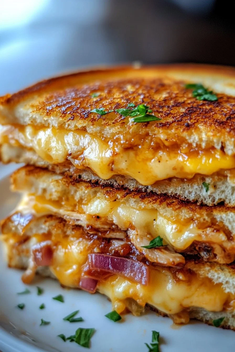 BBQ Chicken Grilled Cheese Sandwich