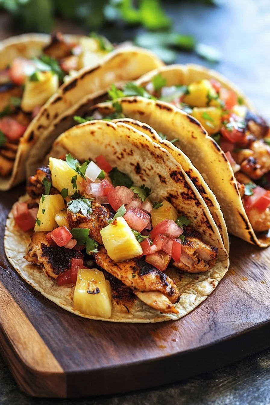Blackened Chicken Tacos with Pineapple Salsa