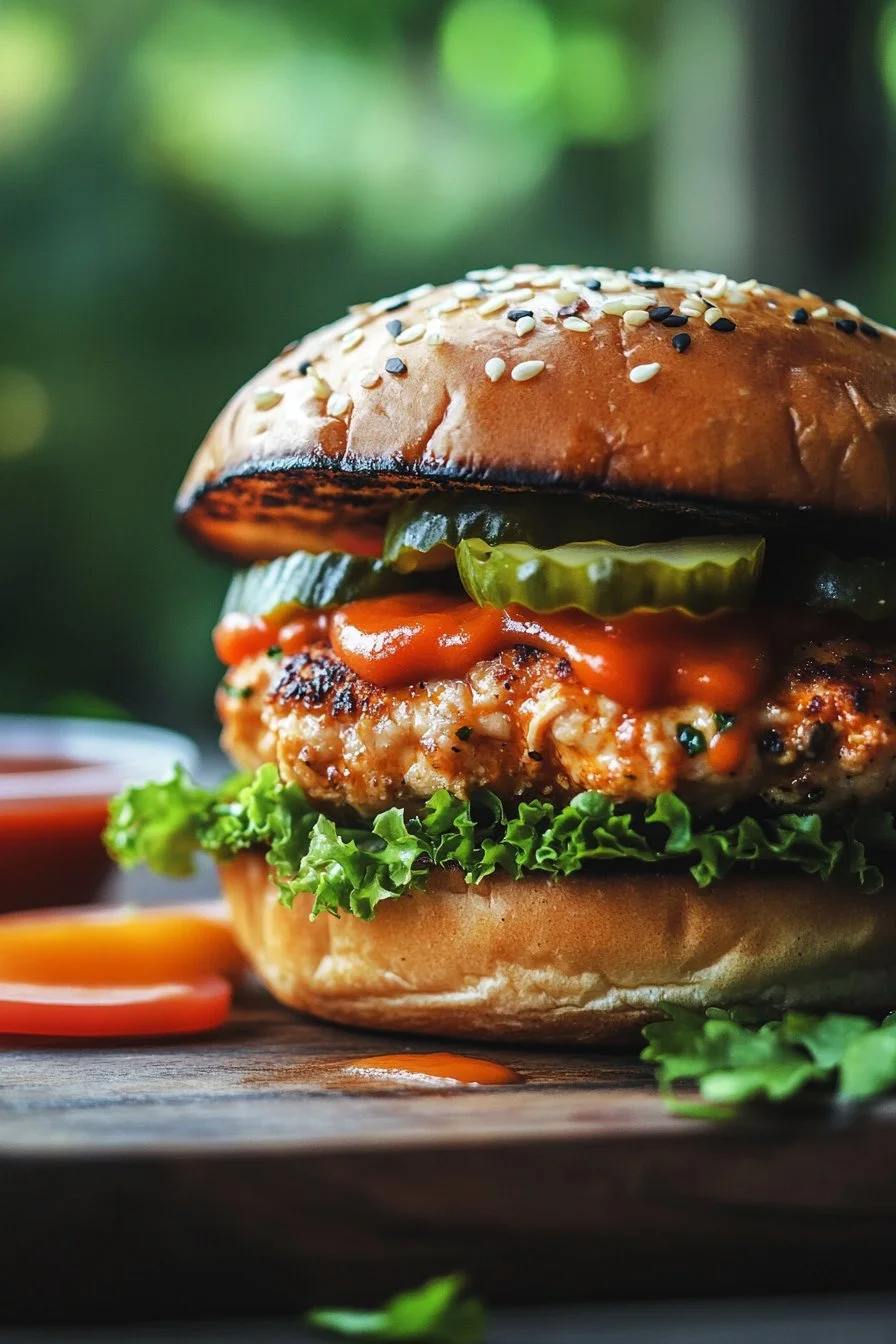Buffalo Ground Chicken Burger