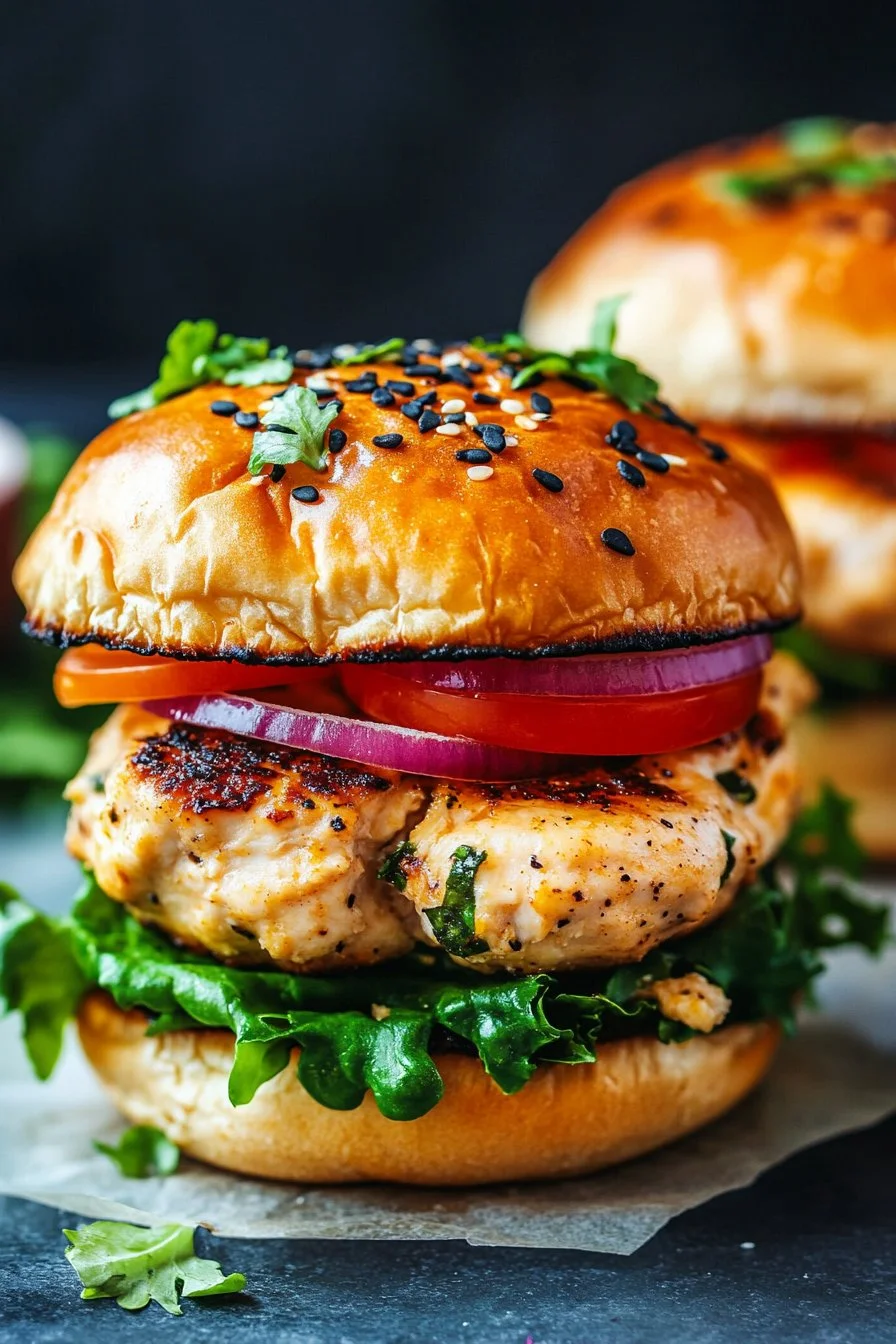 Cheddar Ranch Chicken Burgers