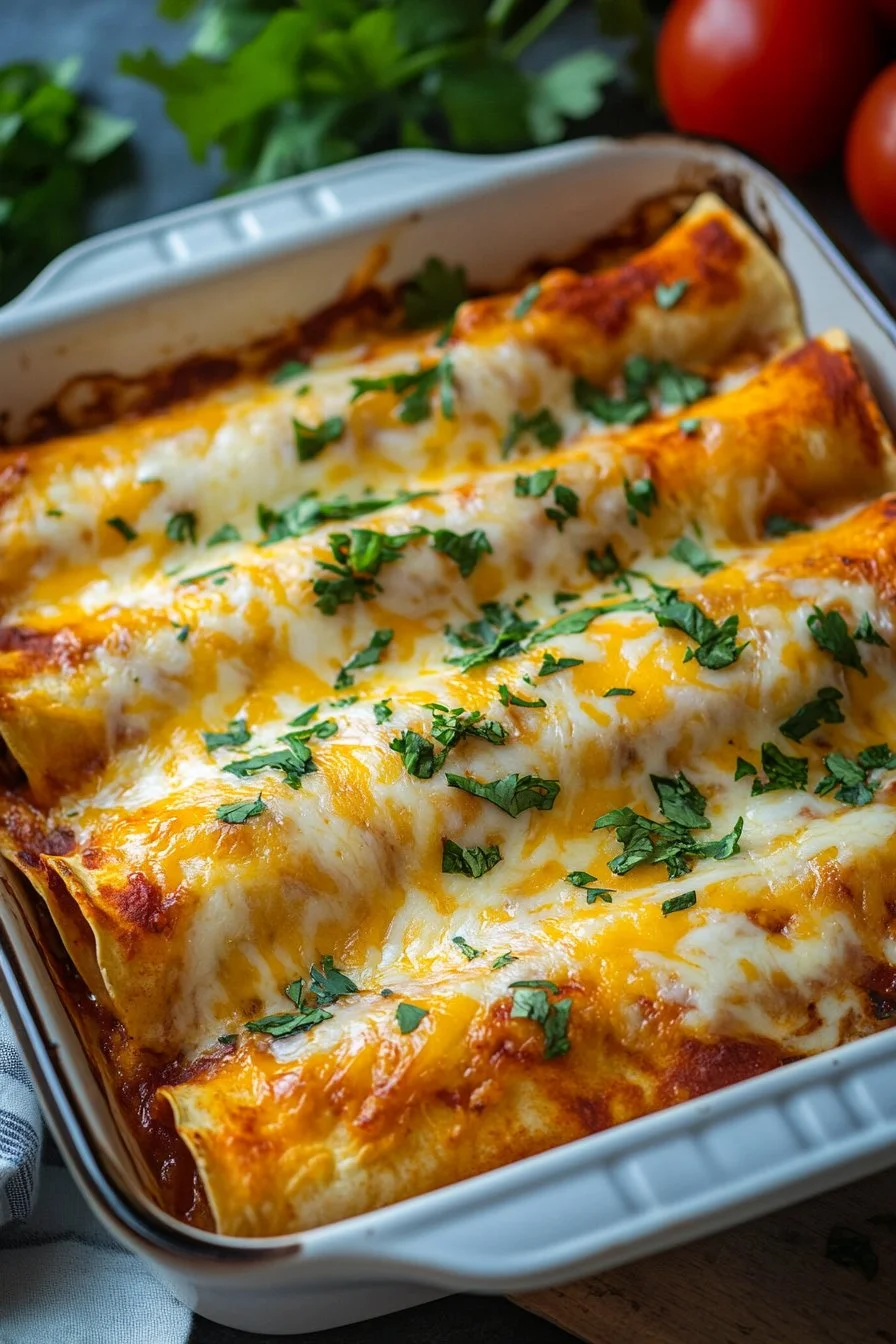 Cheesy Chicken Enchiladas with Creamy Sauce