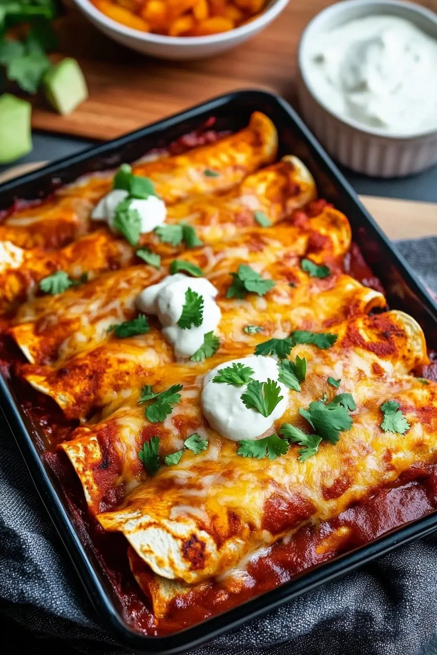 Chicken Enchiladas with Homemade Red Enchilada Sauce