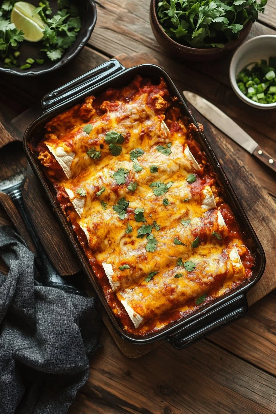 Chicken Enchiladas with Homemade Red Enchilada Sauce