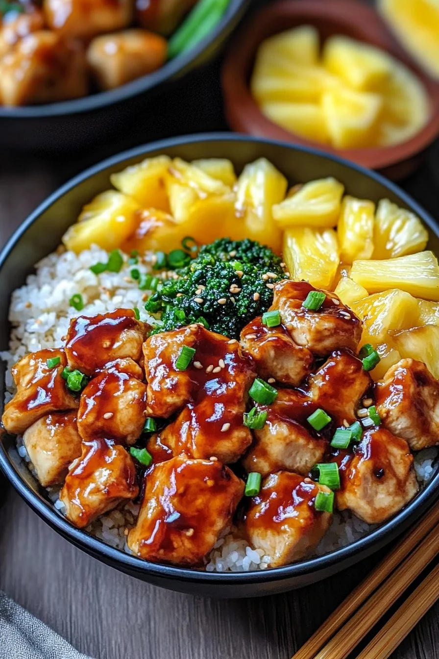 Chicken Teriyaki Pineapple Bowls