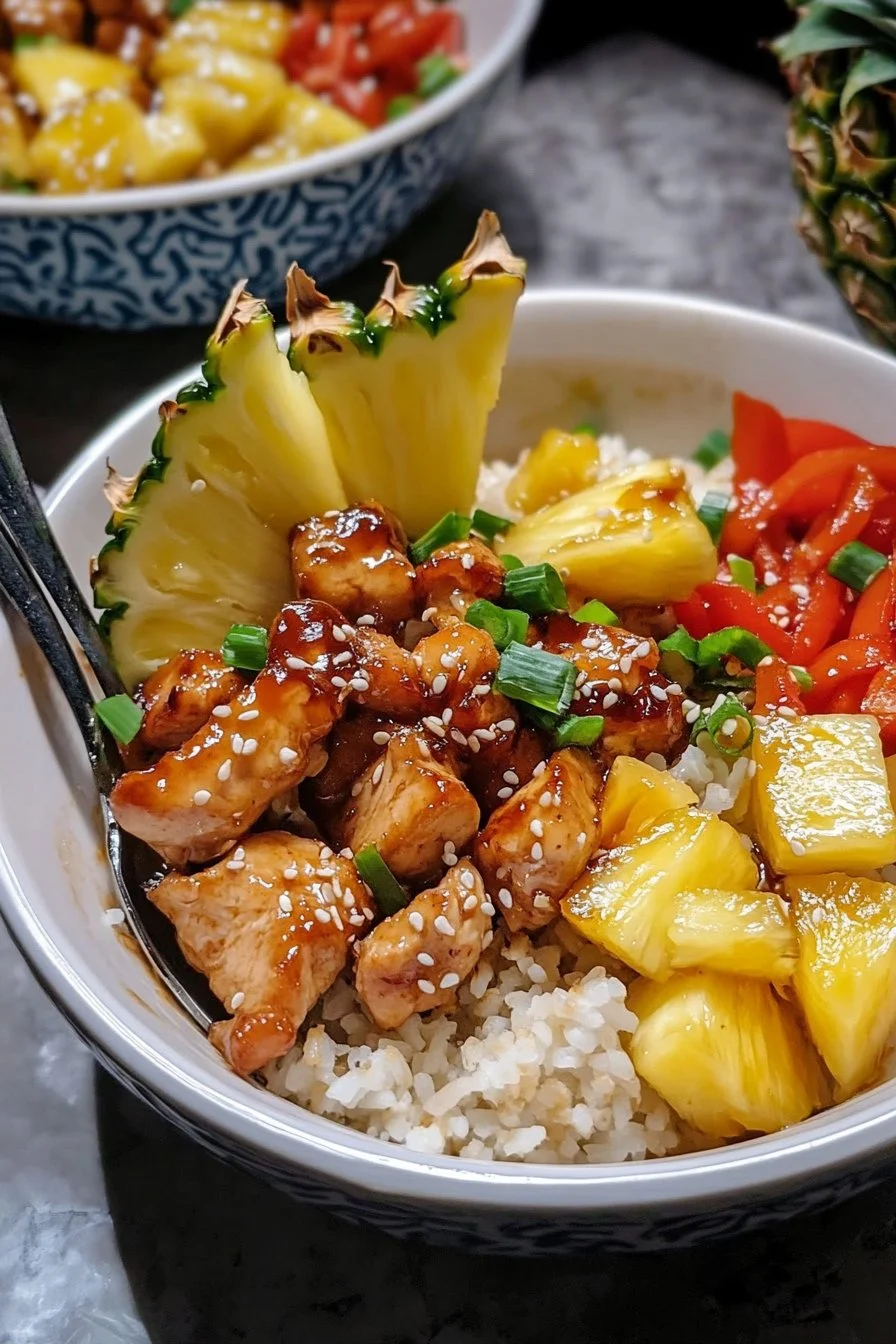 Chicken Teriyaki Pineapple Bowls