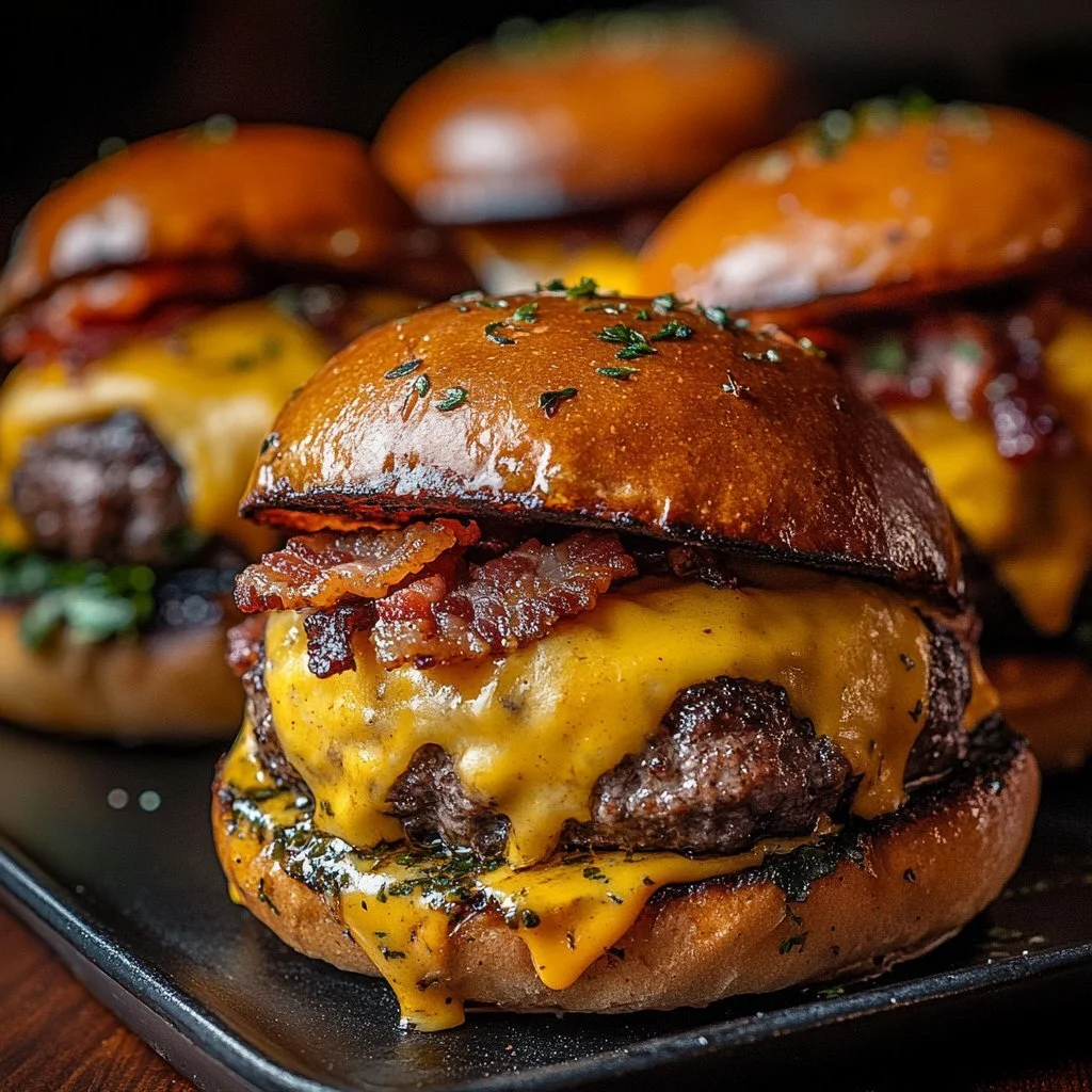 Delicious Crack Burgers served with fresh toppings and sides.