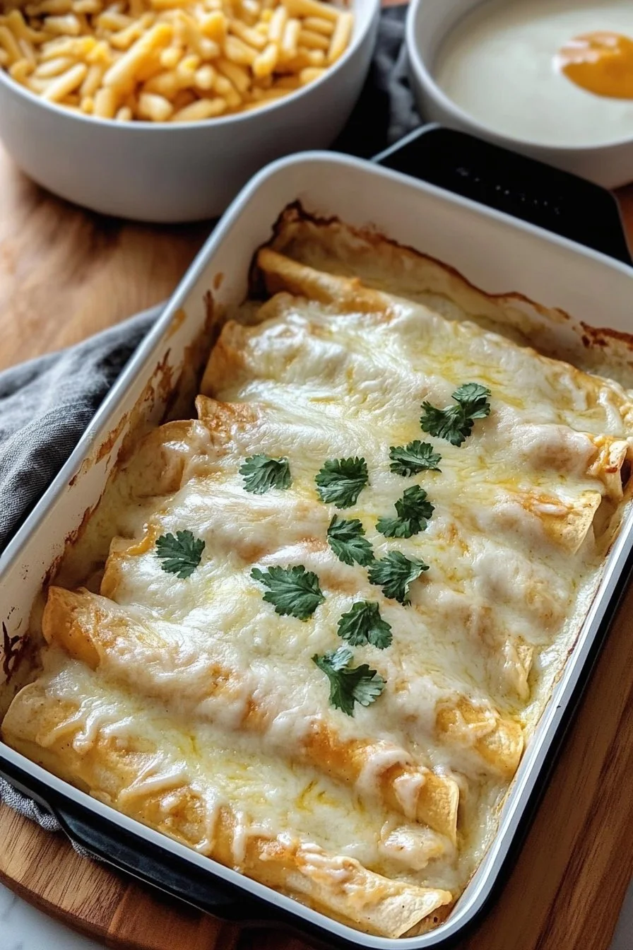 Creamy White Chicken Enchiladas