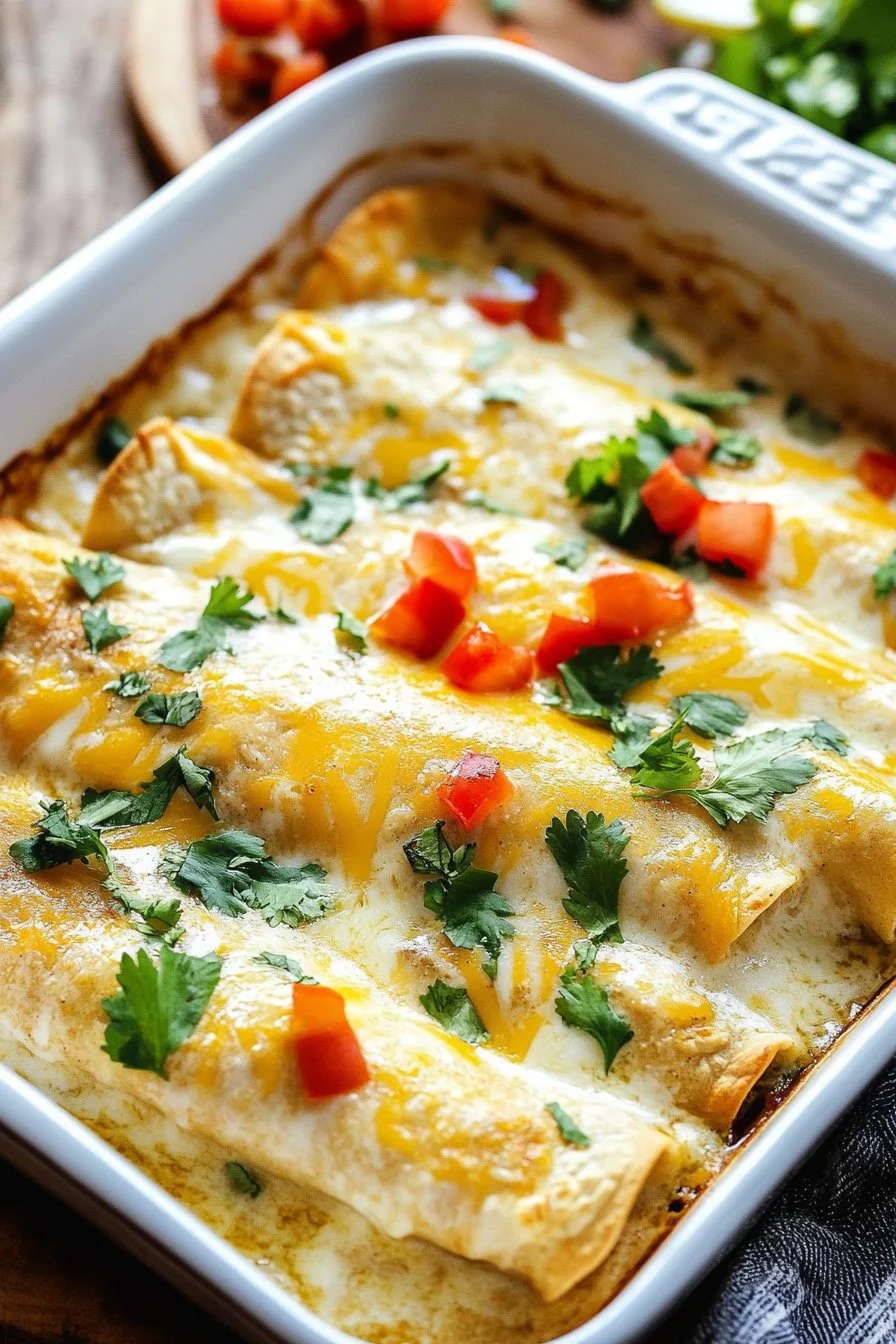 Creamy White Sauce Chicken Enchiladas