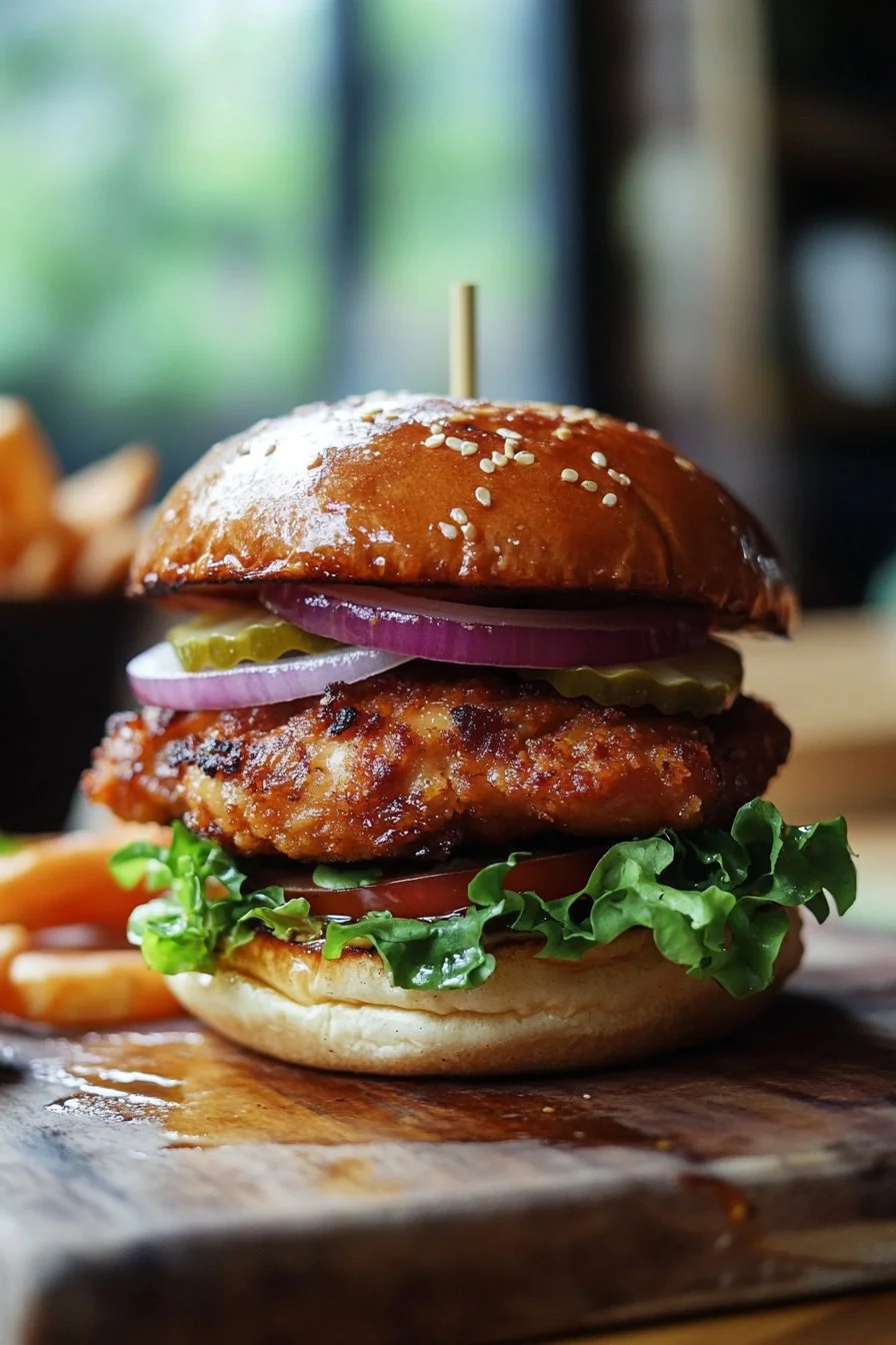 Crispy Hot Honey Chicken Burgers