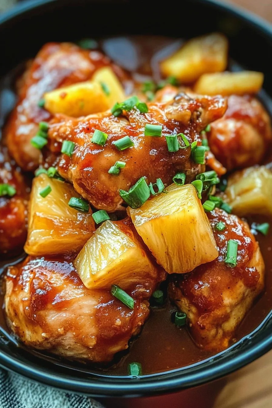 Crockpot Pineapple BBQ Chicken
