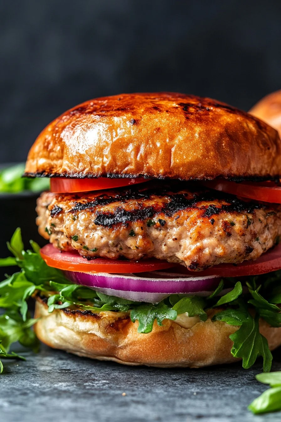 Grilled Ground Chicken Burgers
