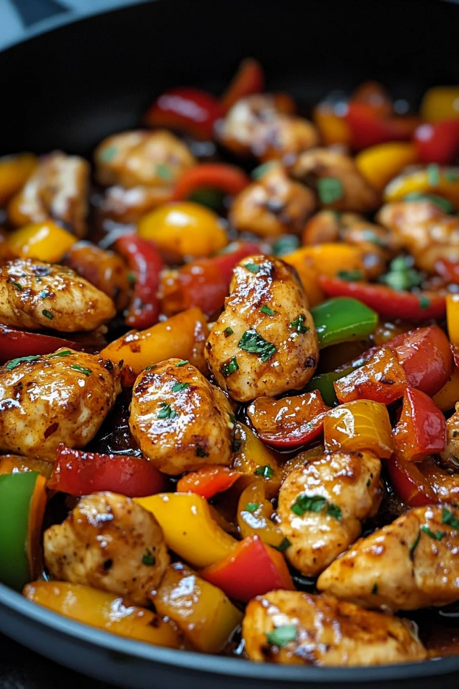 Honey Garlic Chicken with Bell Peppers