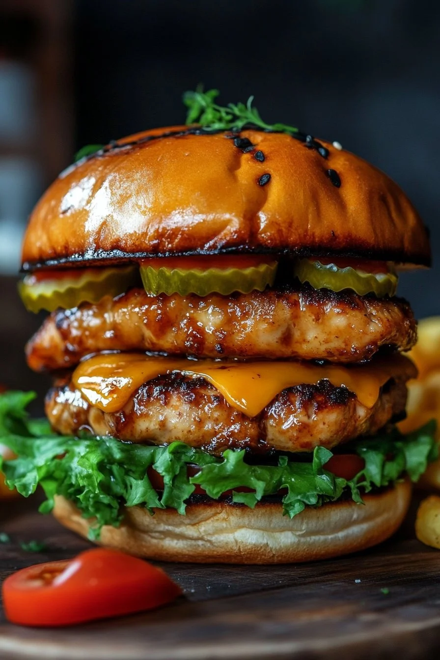 Honey Mustard Chicken Burger Deluxe