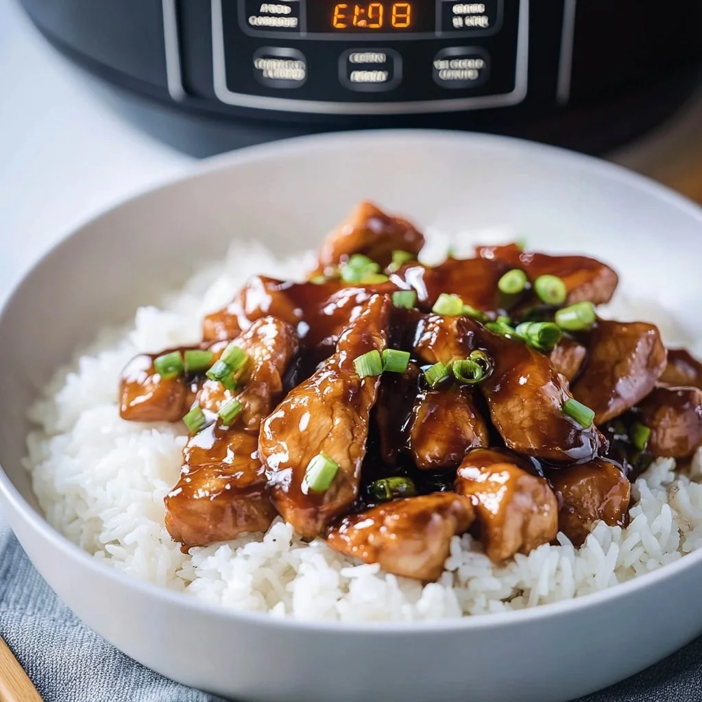 Instant Pot Honey Teriyaki Chicken with a savory and sweet glaze