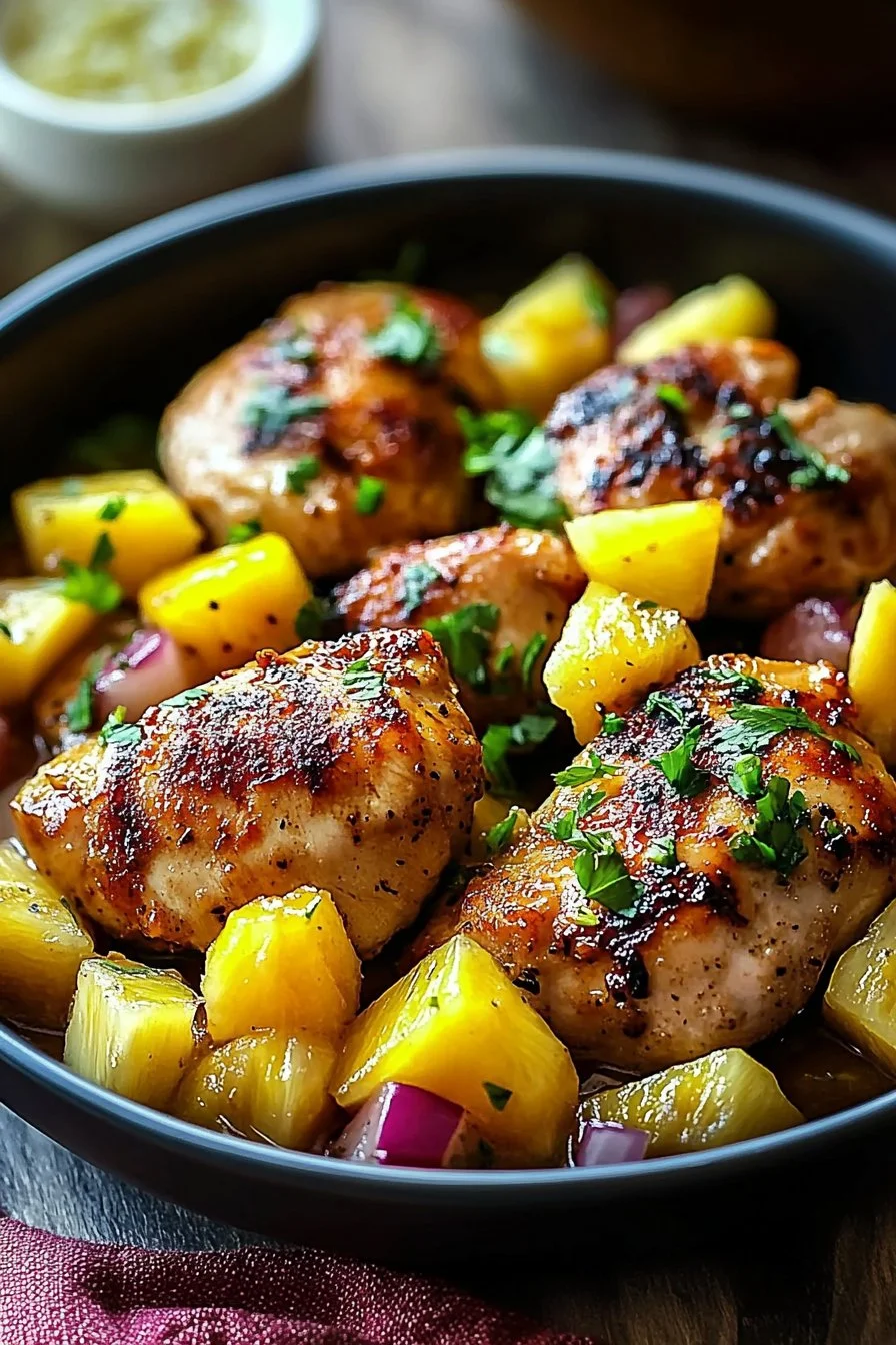 Lemon Ginger Chicken with Pineapple Mango Salsa