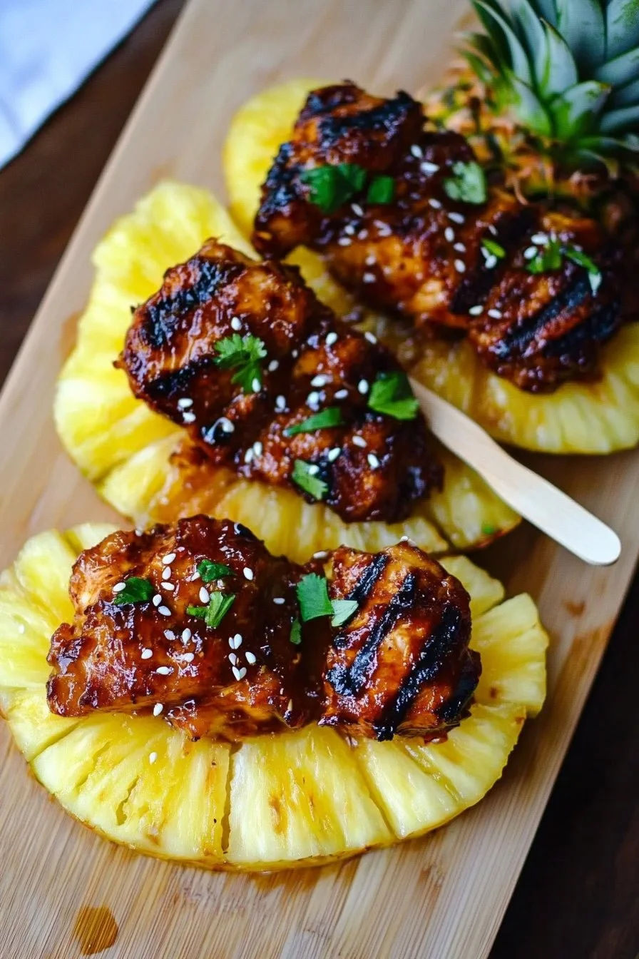 Pineapple Boats with Teriyaki Chicken