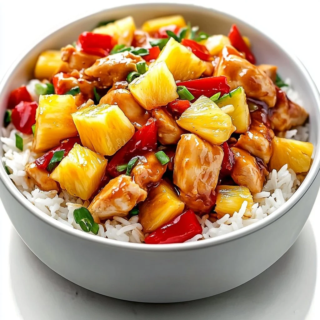 Delicious Pineapple Chicken Stir-Fry with vibrant vegetables and tender chicken