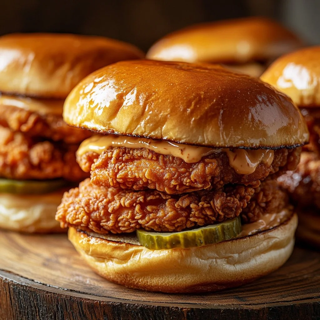 Popeyes Buttermilk Fried Chicken Sandwich with spicy mayo on a plate