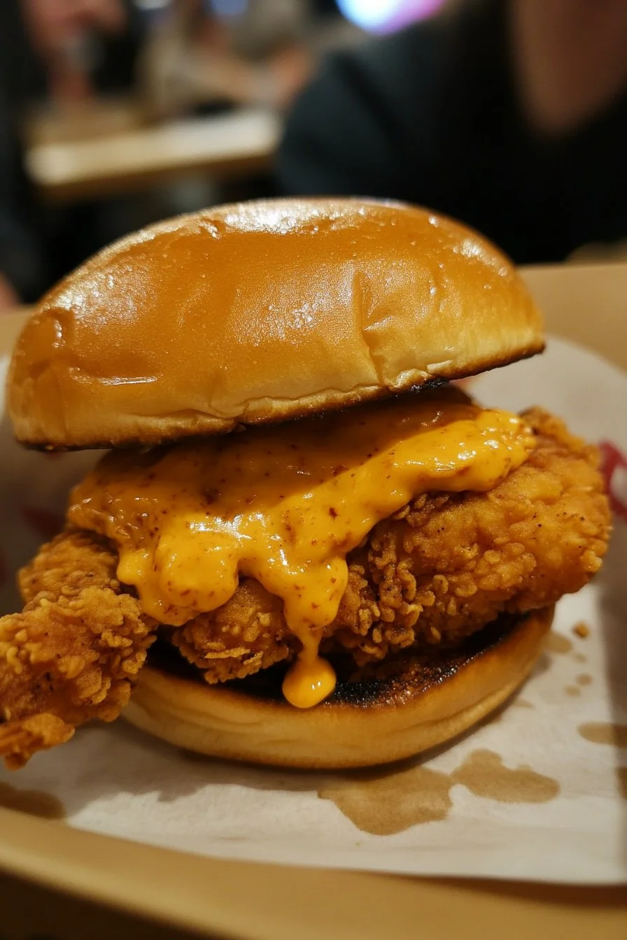 Popeyes Buttermilk Fried Chicken Sandwich with Spicy Mayo