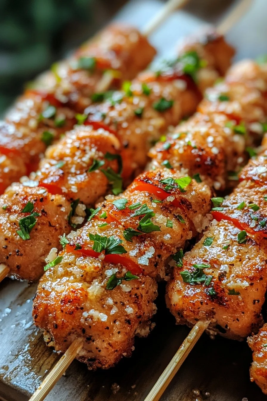 Ranch Garlic Parmesan Chicken Skewers