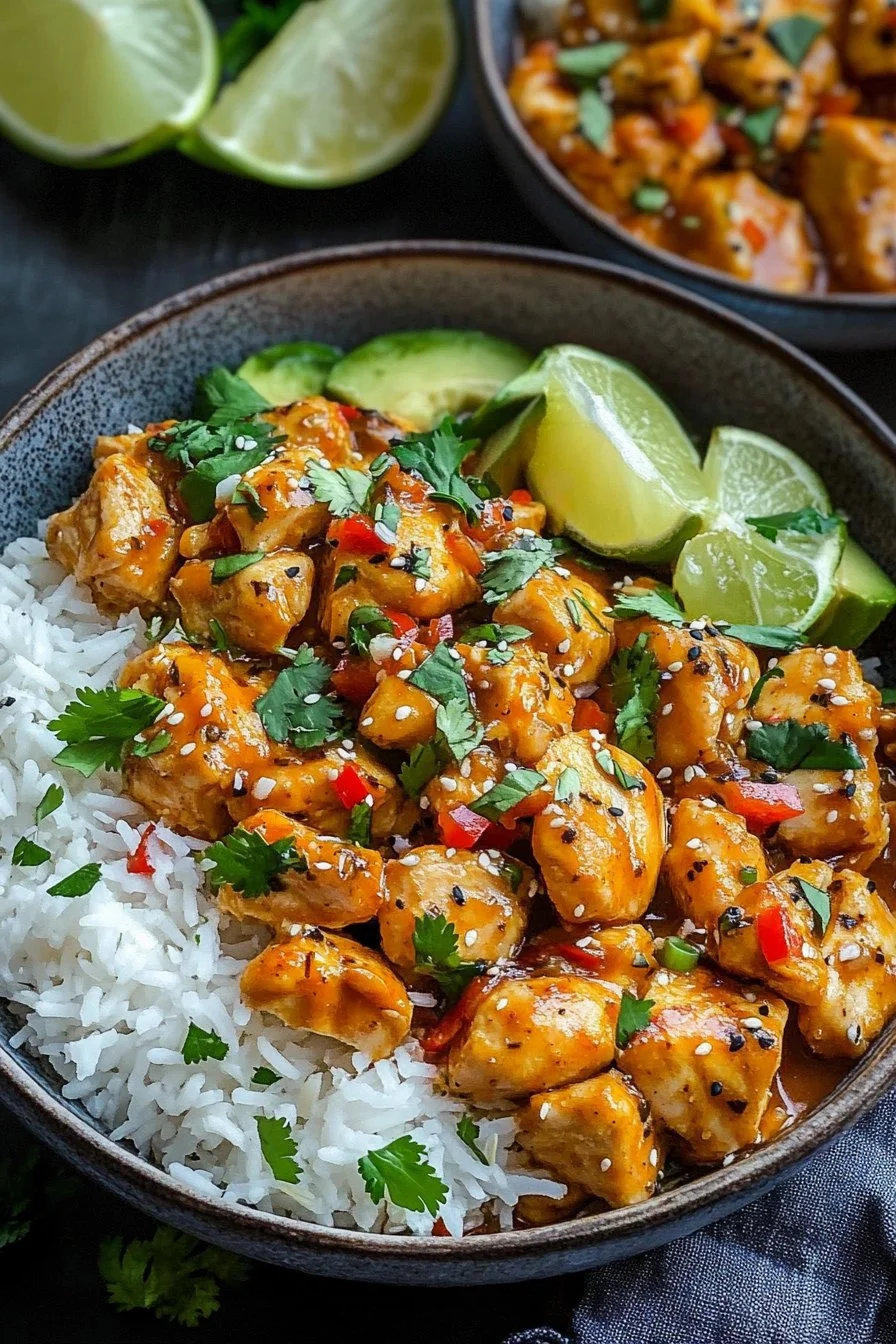 Spicy Maple Chicken and Coconut Rice