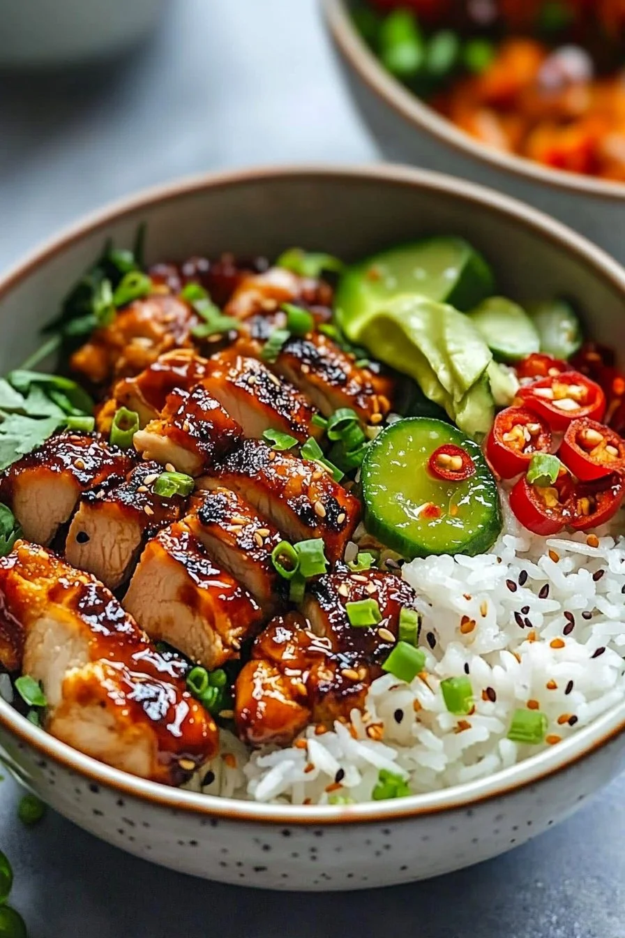 Sweet Chili Chicken Rice Bowls