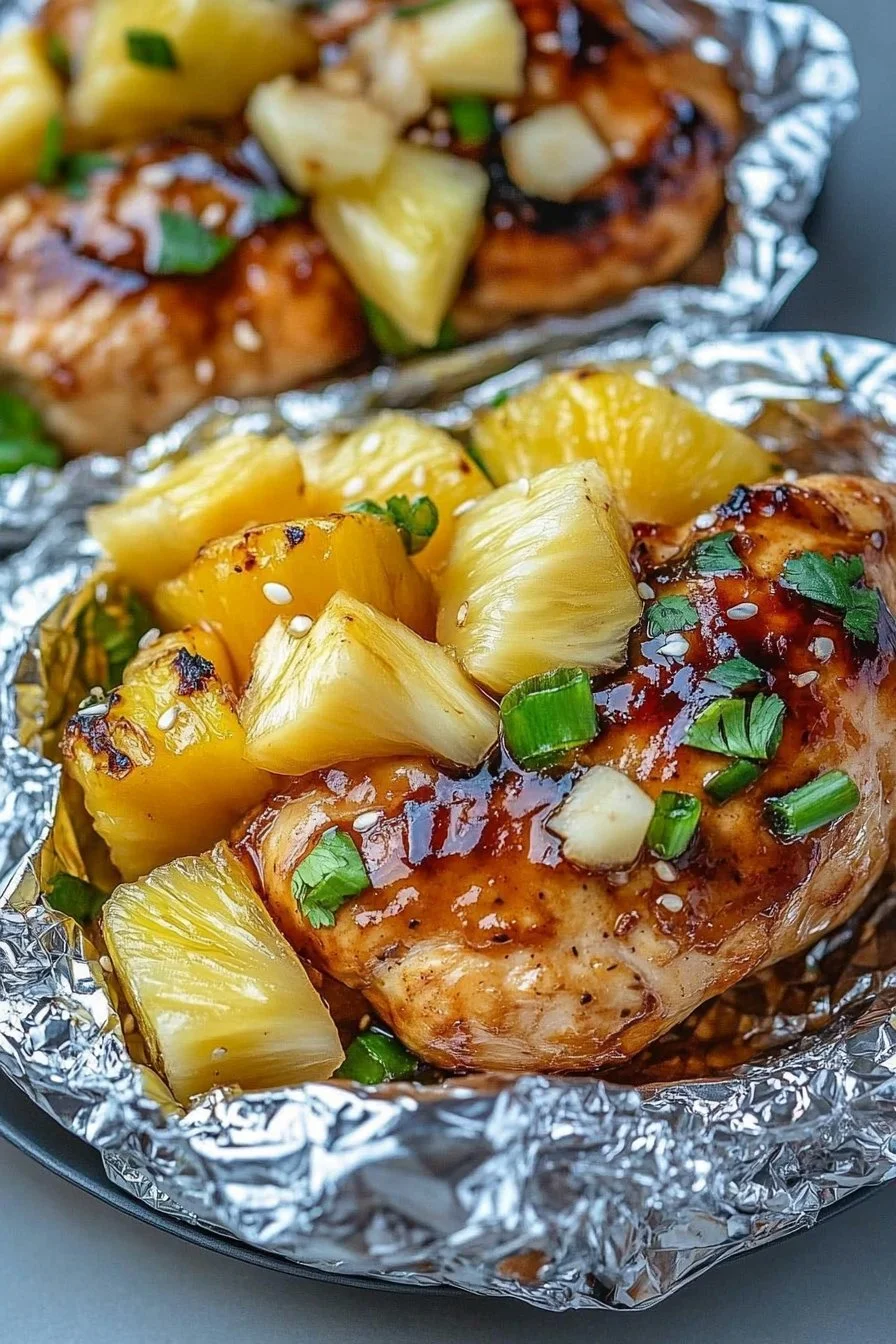 Teriyaki Chicken and Pineapple Foil Packets