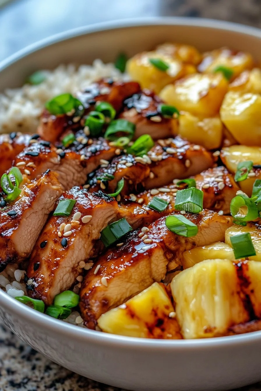 Teriyaki Chicken Pineapple Bowls
