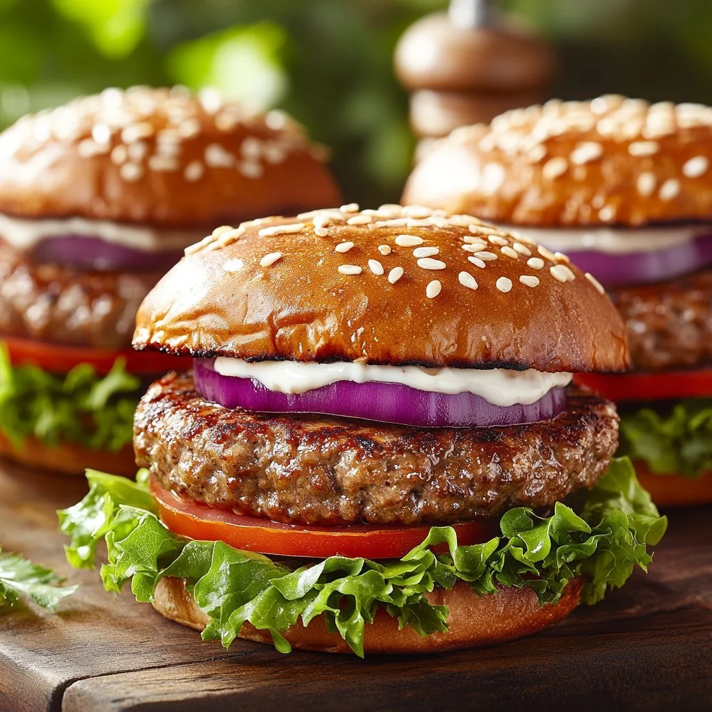 Delicious homemade Turkey Smash Burgers served with fresh toppings