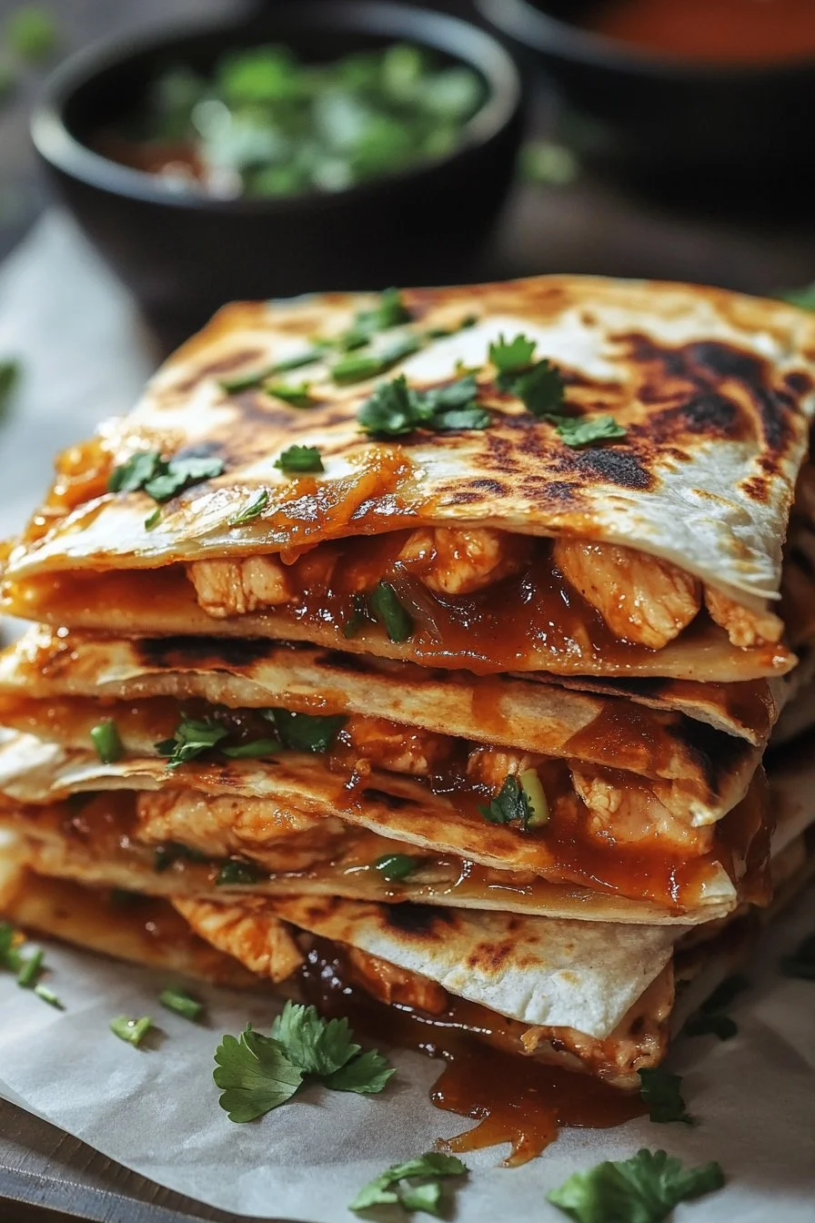 Blackstone Hot Honey BBQ Chicken Quesadillas