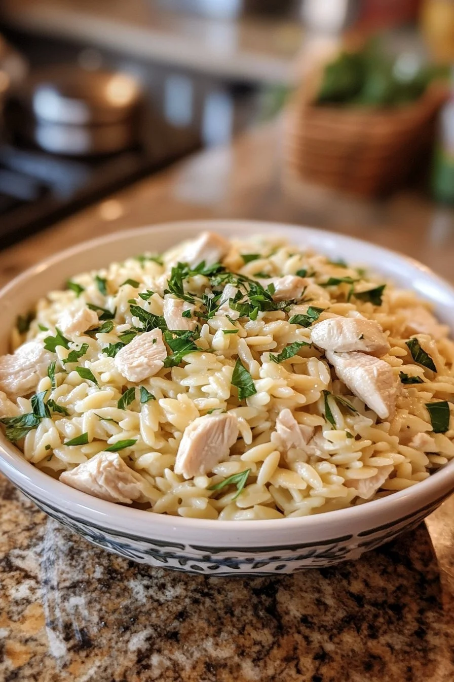 Boursin Orzo with Chicken