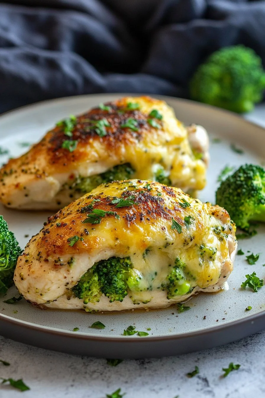 Broccoli and Cheese Stuffed Chicken Breast