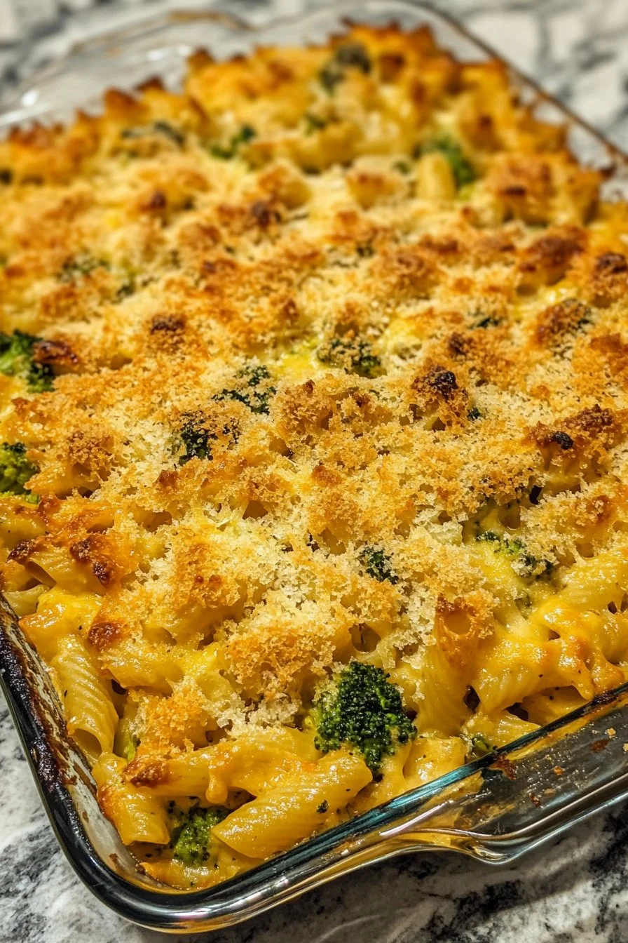 Cheesy Broccoli Chicken Pasta Bake
