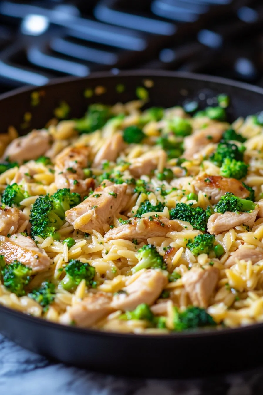 Cheesy Chicken Broccoli Orzo