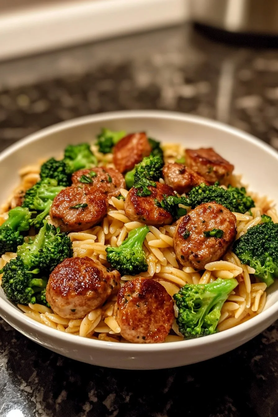 Chicken Sausage and Broccoli Orzo